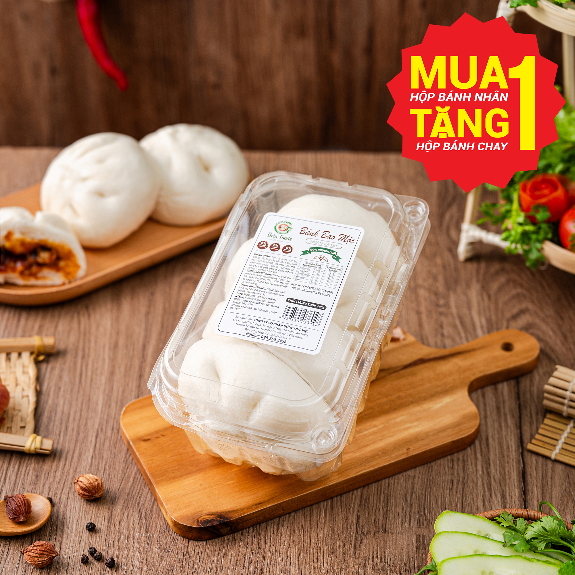 Bánh Bao Mộc Nhân Xá Xíu Orig Foods - Hộp 4 bánh - Ảnh 2