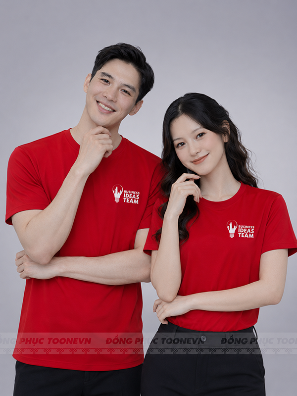ÁO THUN CỔ TRÒN IDEAS TEAM MÀU ĐỎ - Ảnh 3