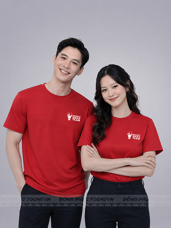 ÁO THUN CỔ TRÒN IDEAS TEAM MÀU ĐỎ - Ảnh 2