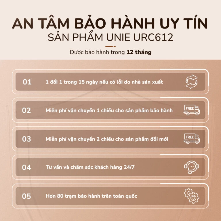 Nồi cơm điện tử UNIE URC612-lòng nồi inox, 12 chế độ cài đặt sẵn 1.2L - Ảnh 11