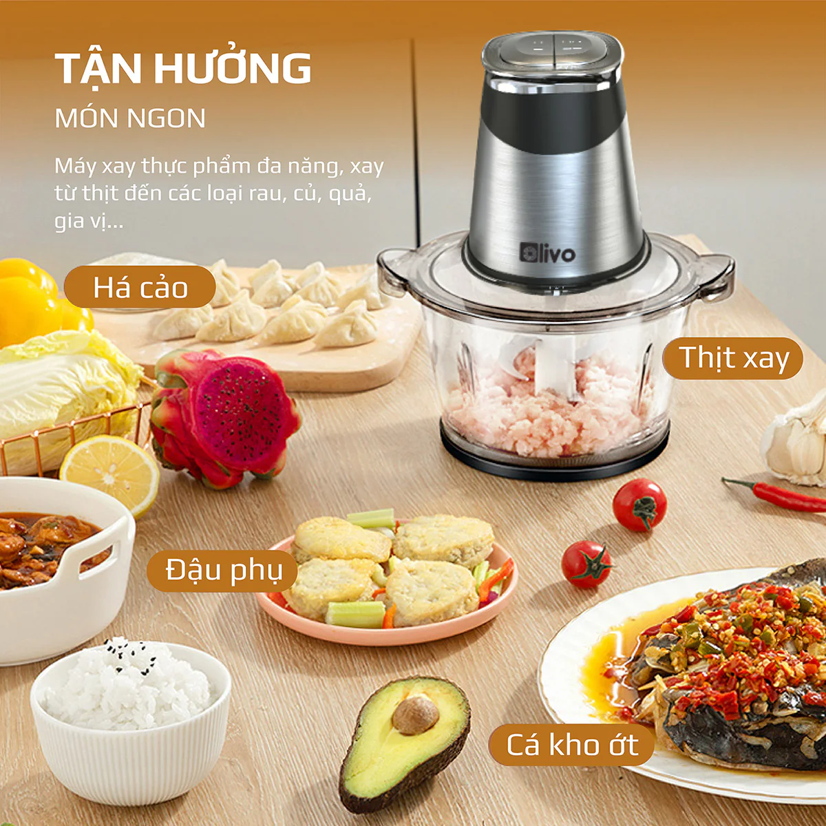 Máy Xay Thịt Đa Năng OLIVO FC21 – Công Suất 500W, Dung Tích 2.1L, Xay Thực Phẩm Nhanh Mạnh, Bền Bỉ - Ảnh 5
