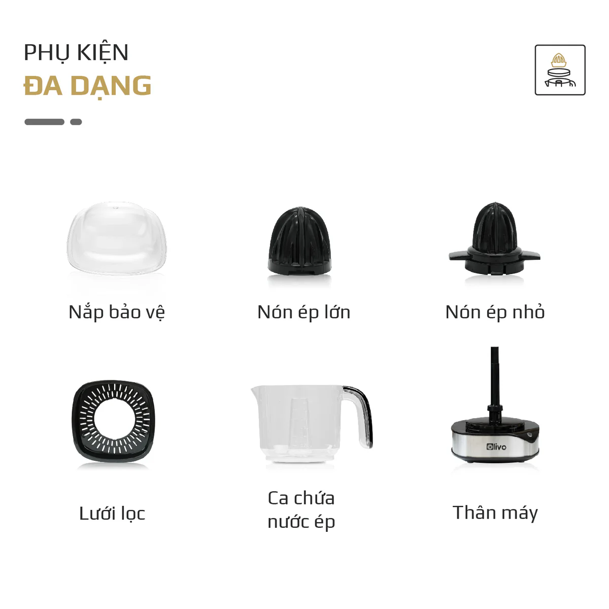Máy Vắt Cam OLIVO CJ12 - Dung tích lớn 1.2L-40W, Vắt Kiệt Nước - Ảnh 15