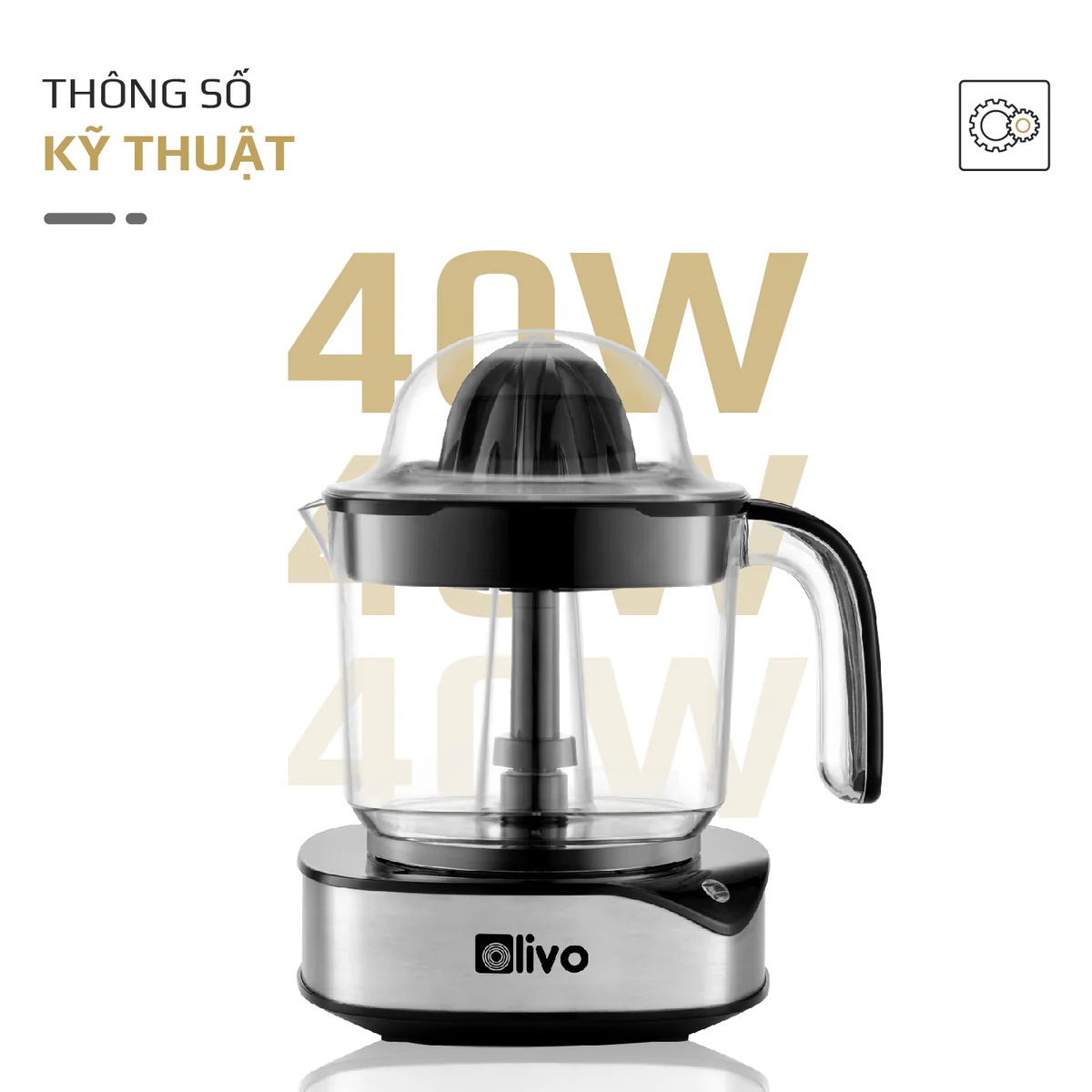 Máy Vắt Cam OLIVO CJ12 - Dung tích lớn 1.2L-40W, Vắt Kiệt Nước - Ảnh 16