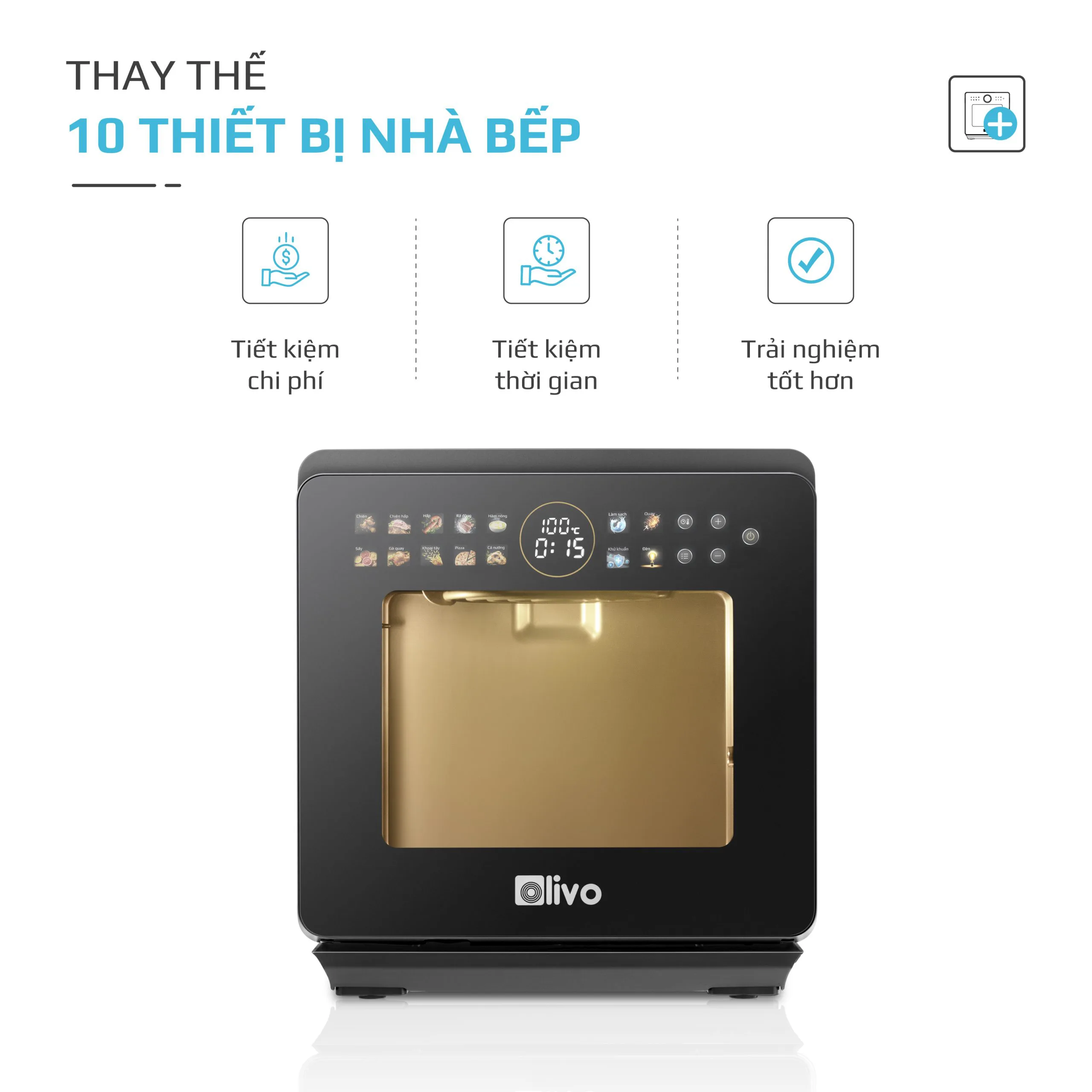 Nồi Chiên Hấp Đa Năng OLIVO SF1600 – Màn hình OLED hiện đại, 70 chế độ cài sẵn-16L - Ảnh 19
