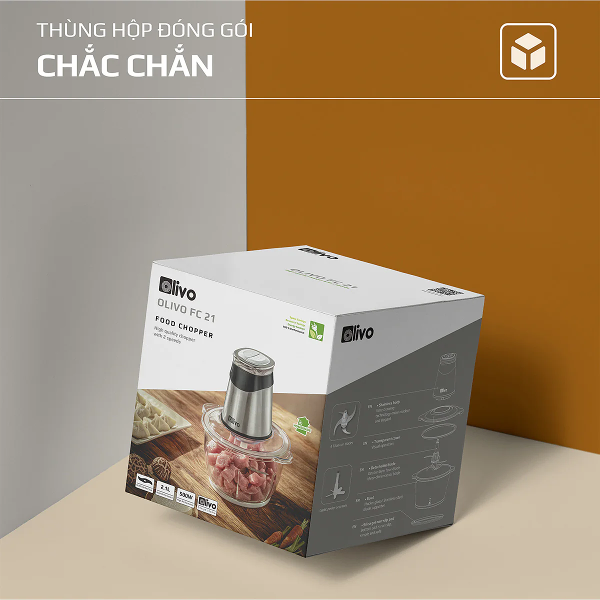 Máy Xay Thịt Đa Năng OLIVO FC21 – Công Suất 500W, Dung Tích 2.1L, Xay Thực Phẩm Nhanh Mạnh, Bền Bỉ - Ảnh 22
