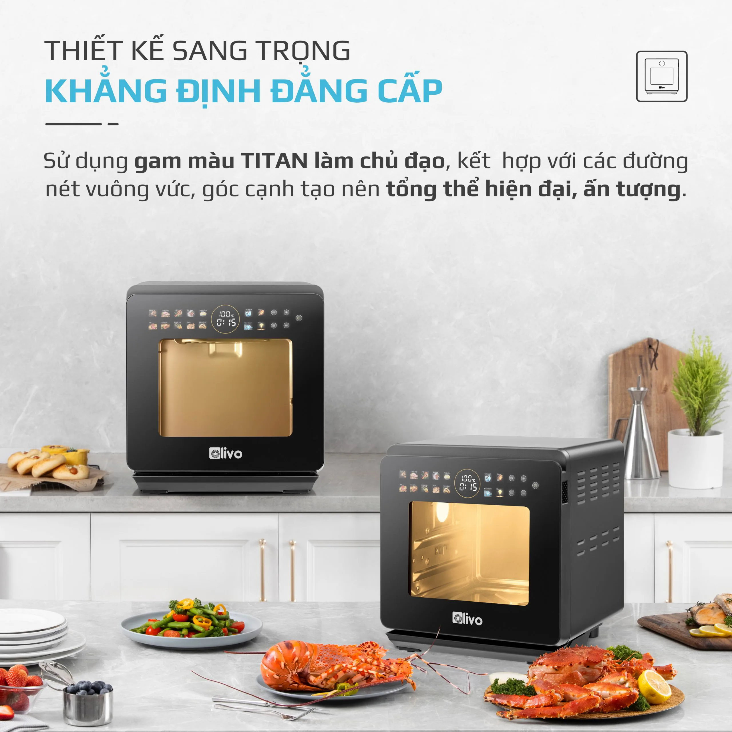 Nồi Chiên Hấp Đa Năng OLIVO SF1600 – Màn hình OLED hiện đại, 70 chế độ cài sẵn-16L - Ảnh 22