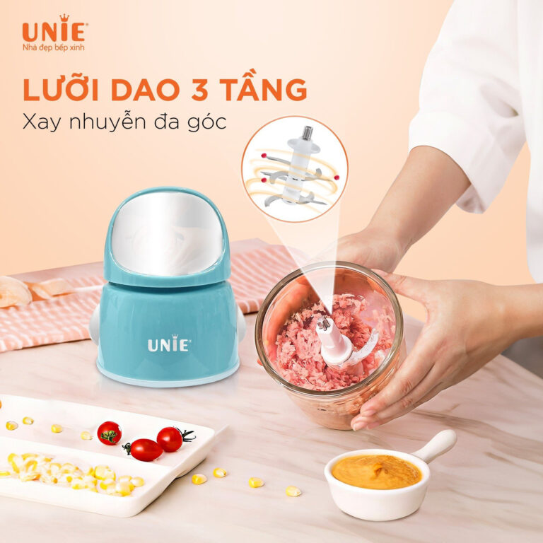 Máy xay mini UMB02, cối thủy tinh kháng khuẩn, lưỡi dao 3 tầng-inox304 - Ảnh 4