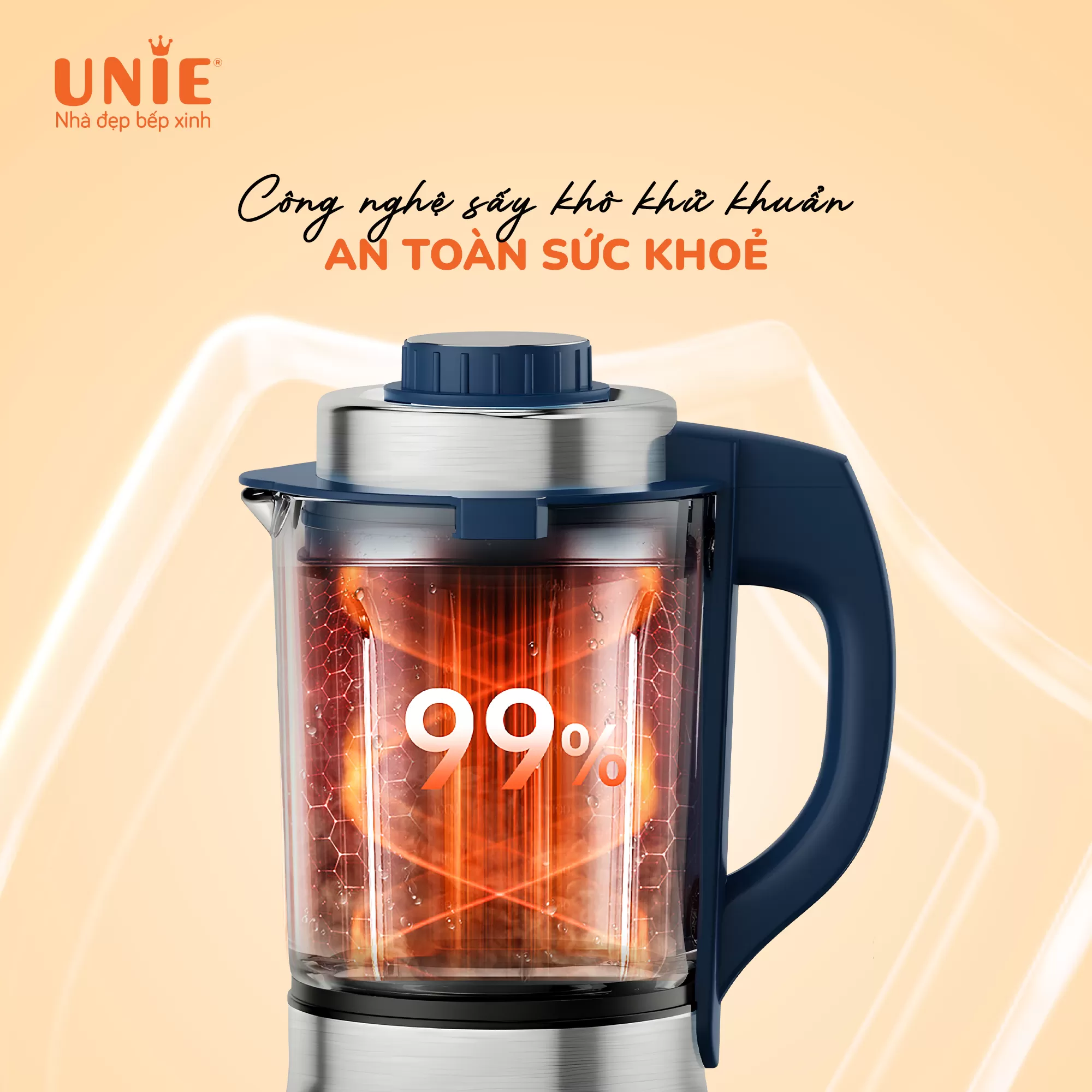 Máy làm sữa hạt UNIE VX dung tích 1.75L, 14 chức năng nấu - Ảnh 3