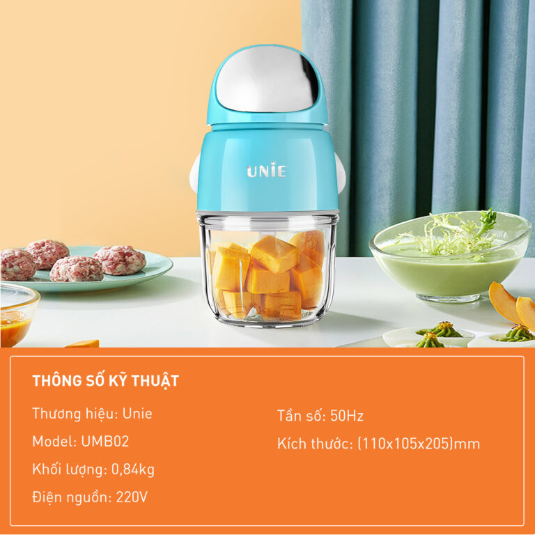 Máy xay mini UMB02, cối thủy tinh kháng khuẩn, lưỡi dao 3 tầng-inox304 - Ảnh 7
