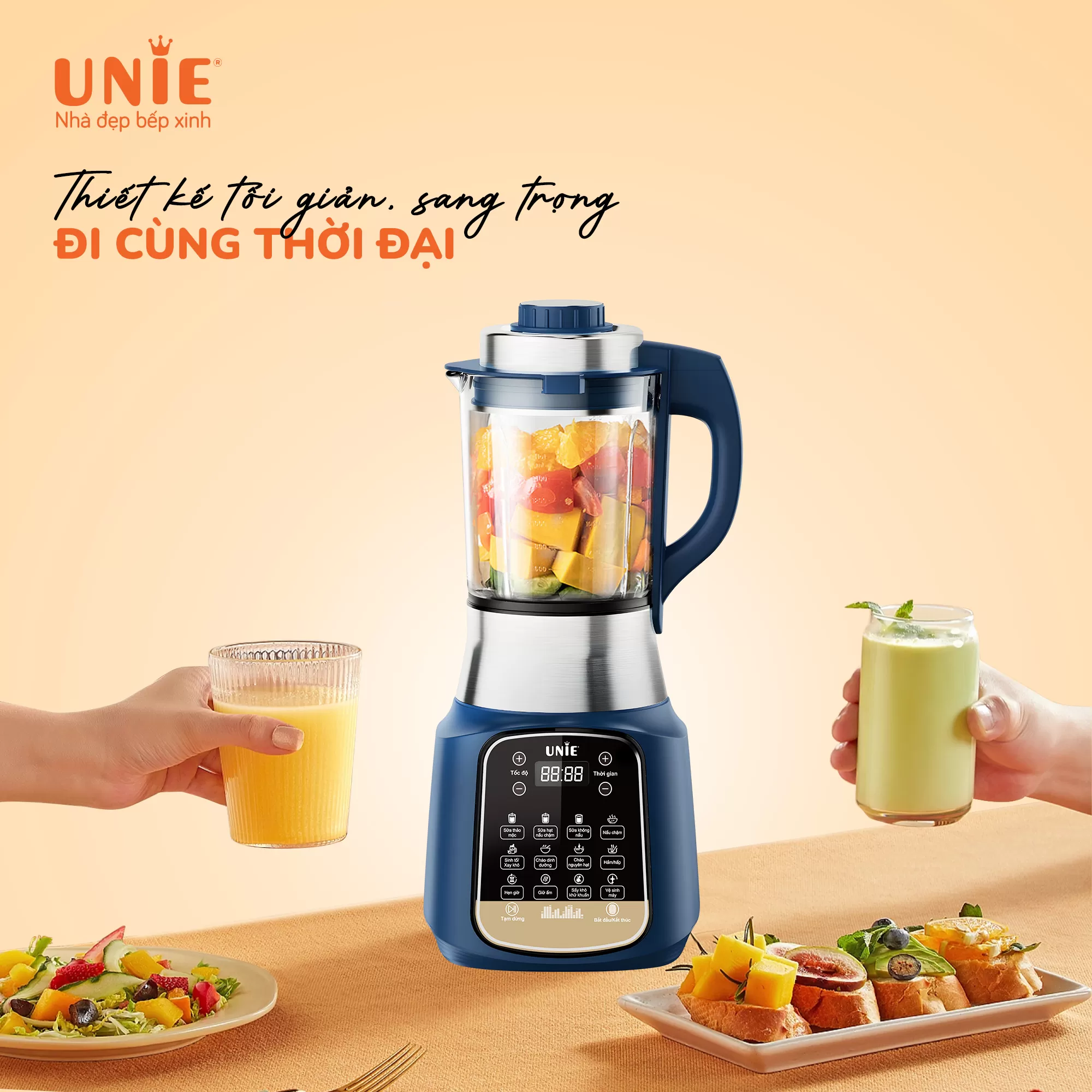 Máy làm sữa hạt UNIE VX dung tích 1.75L, 14 chức năng nấu - Ảnh 4