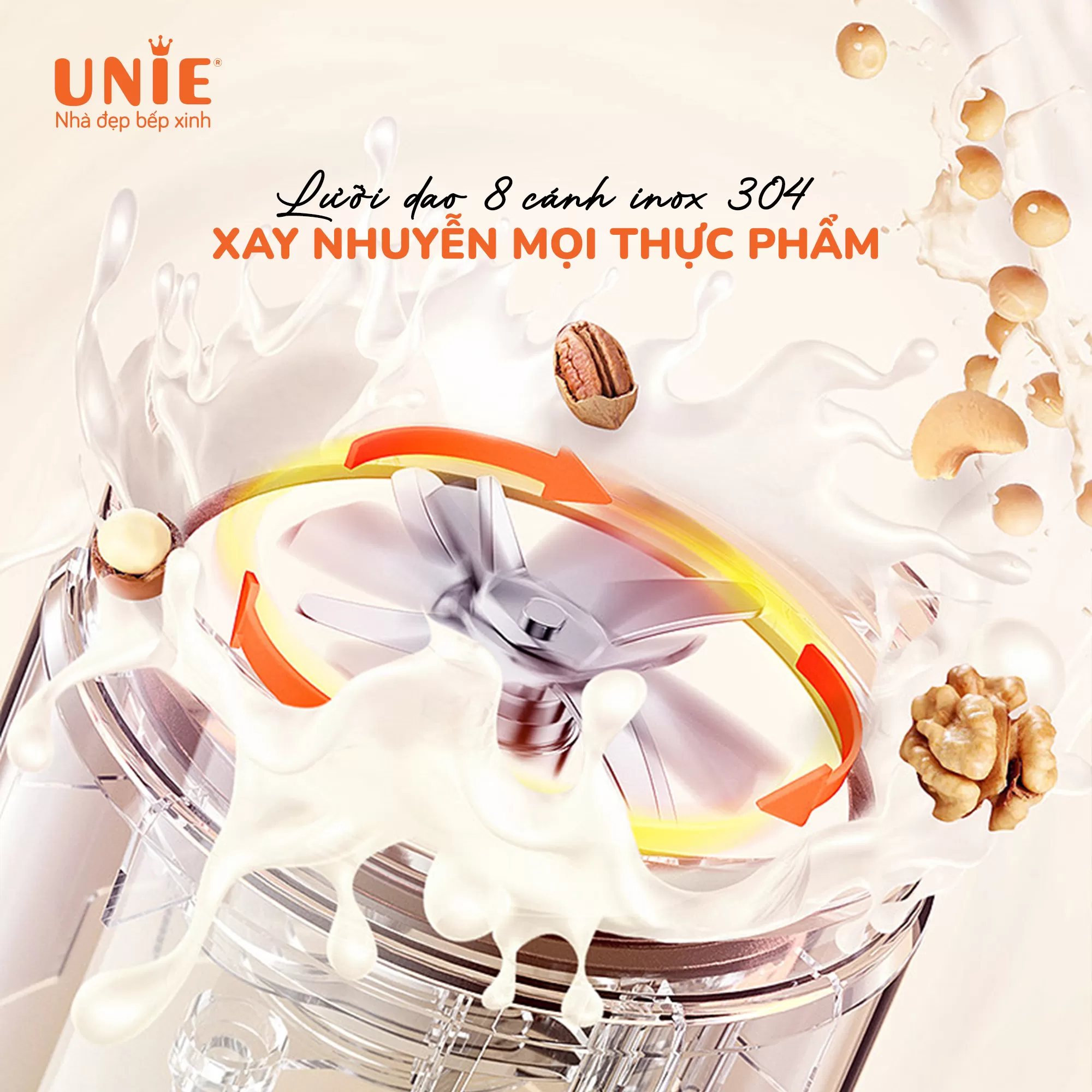 Máy làm sữa hạt UNIE VX dung tích 1.75L, 14 chức năng nấu - Ảnh 7