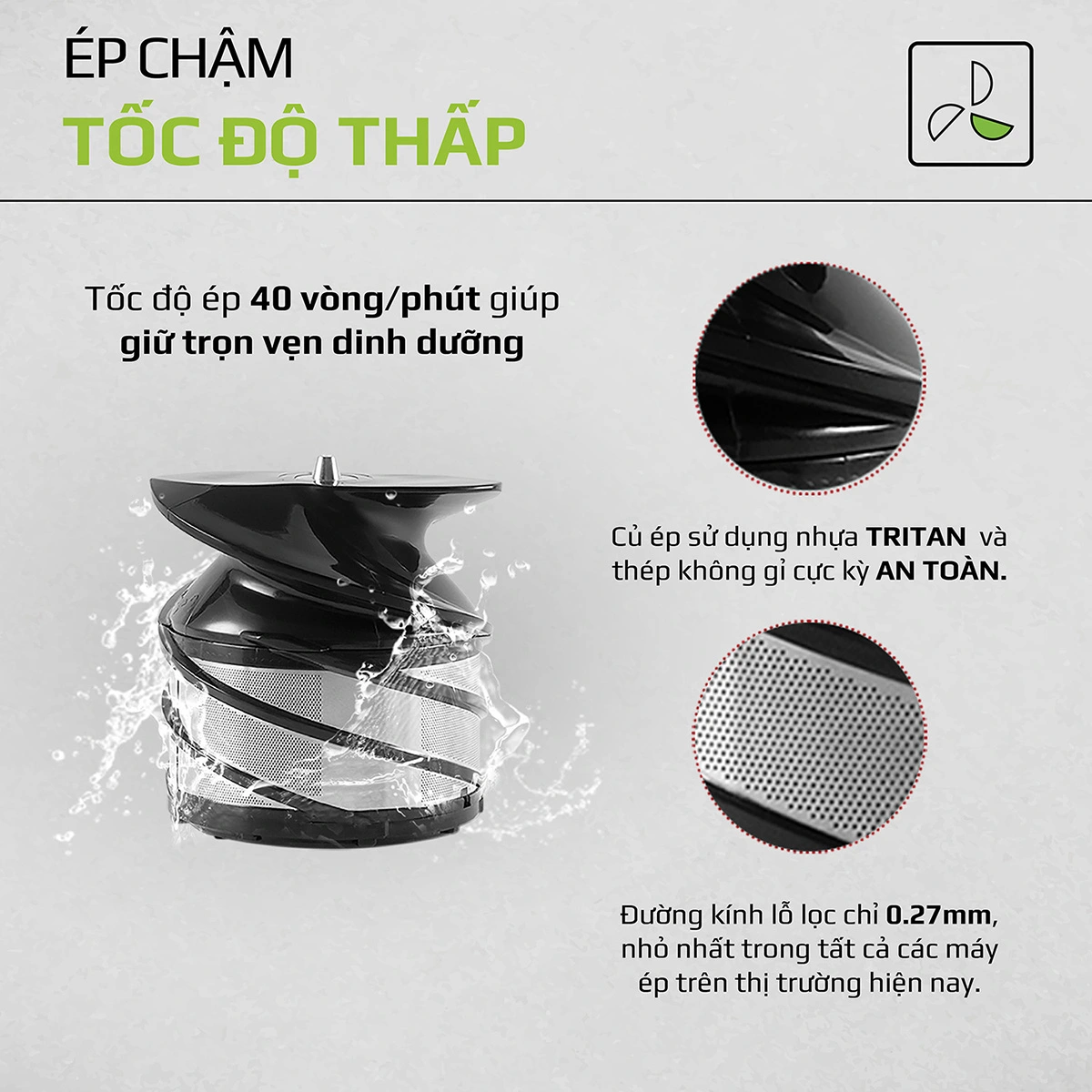 Máy Ép Chậm OLIVO SJ210- Ép Kiệt Bã 97% - Ảnh 10