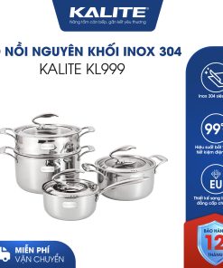 Bộ nồi nguyên khối inox 304 Tripro Kalite KL999 siêu bền