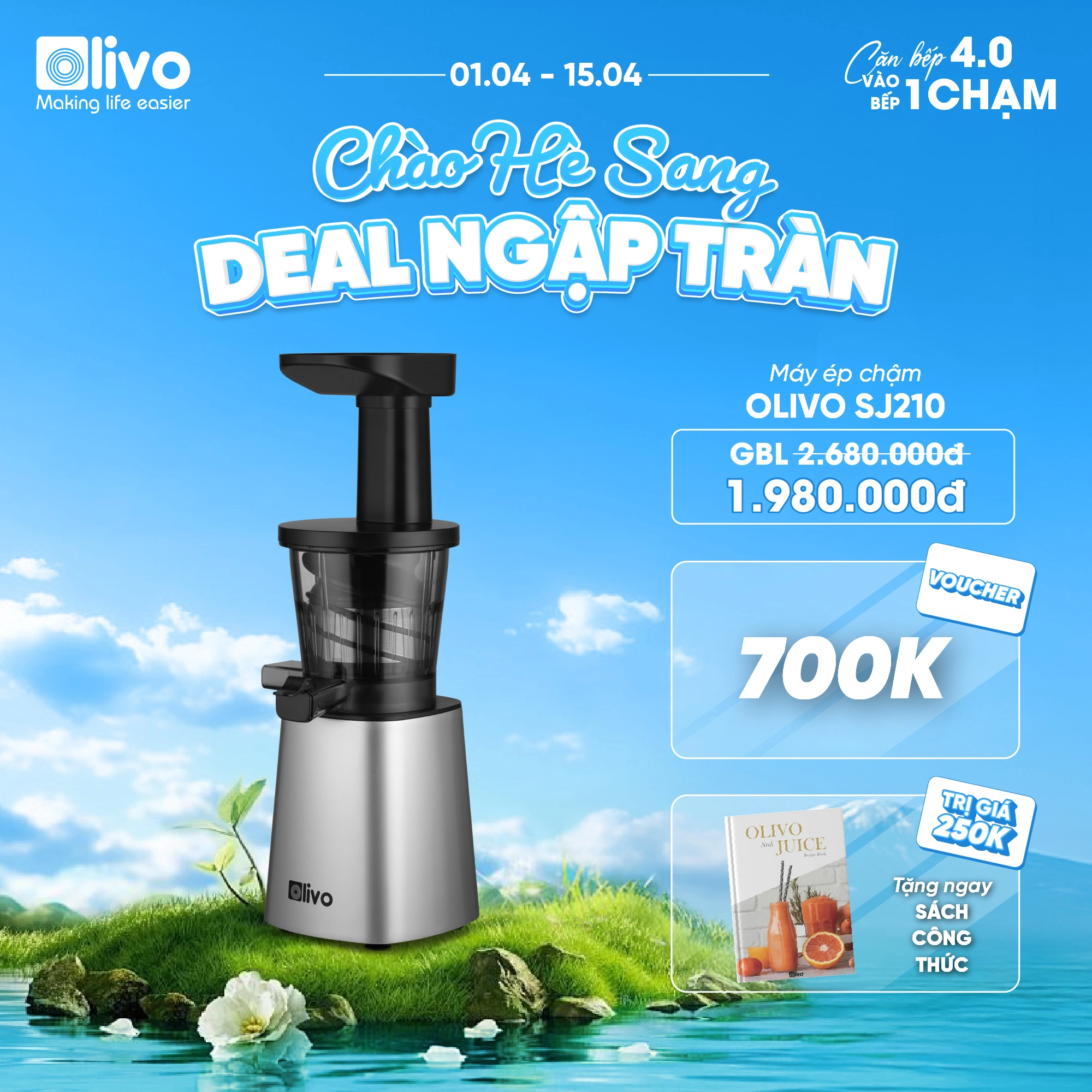 Máy Ép Chậm OLIVO SJ210- Ép Kiệt Bã 97% - Ảnh 16