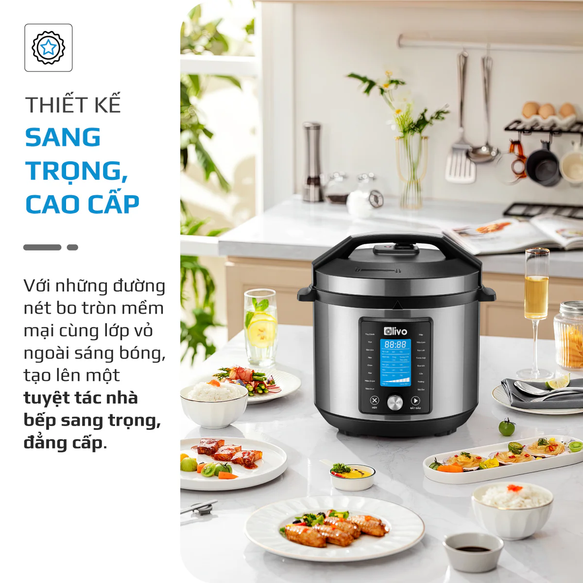 Nồi Áp Suất Điện Đa Năng OLIVO PC680 - Màn Hình OLED, Đa Chức Năng 16 Chế Độ-6L - Ảnh 19