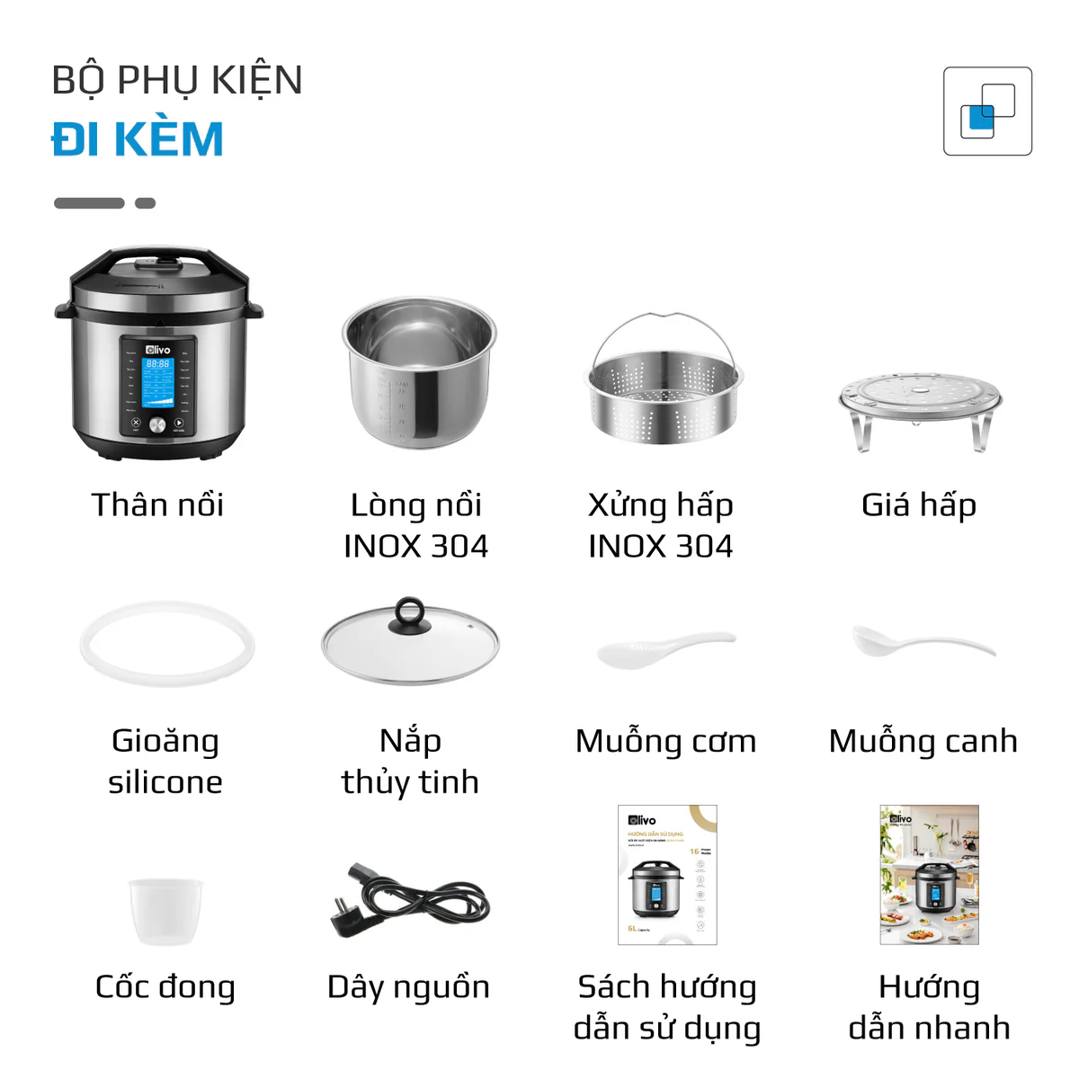 Nồi Áp Suất Điện Đa Năng OLIVO PC680 - Màn Hình OLED, Đa Chức Năng 16 Chế Độ-6L - Ảnh 25