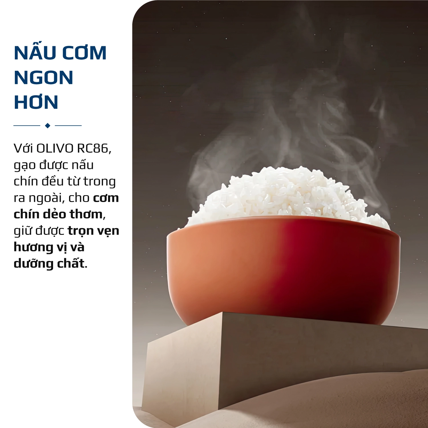 Nồi Cơm Điện OLIVO RC86 Titanium – Lòng Nồi INOX 304 Chống Dính Tự Nhiên - Ảnh 8
