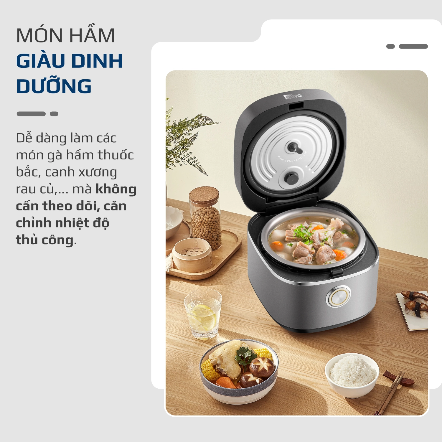 Nồi Cơm Điện OLIVO RC86 Titanium – Lòng Nồi INOX 304 Chống Dính Tự Nhiên - Ảnh 15