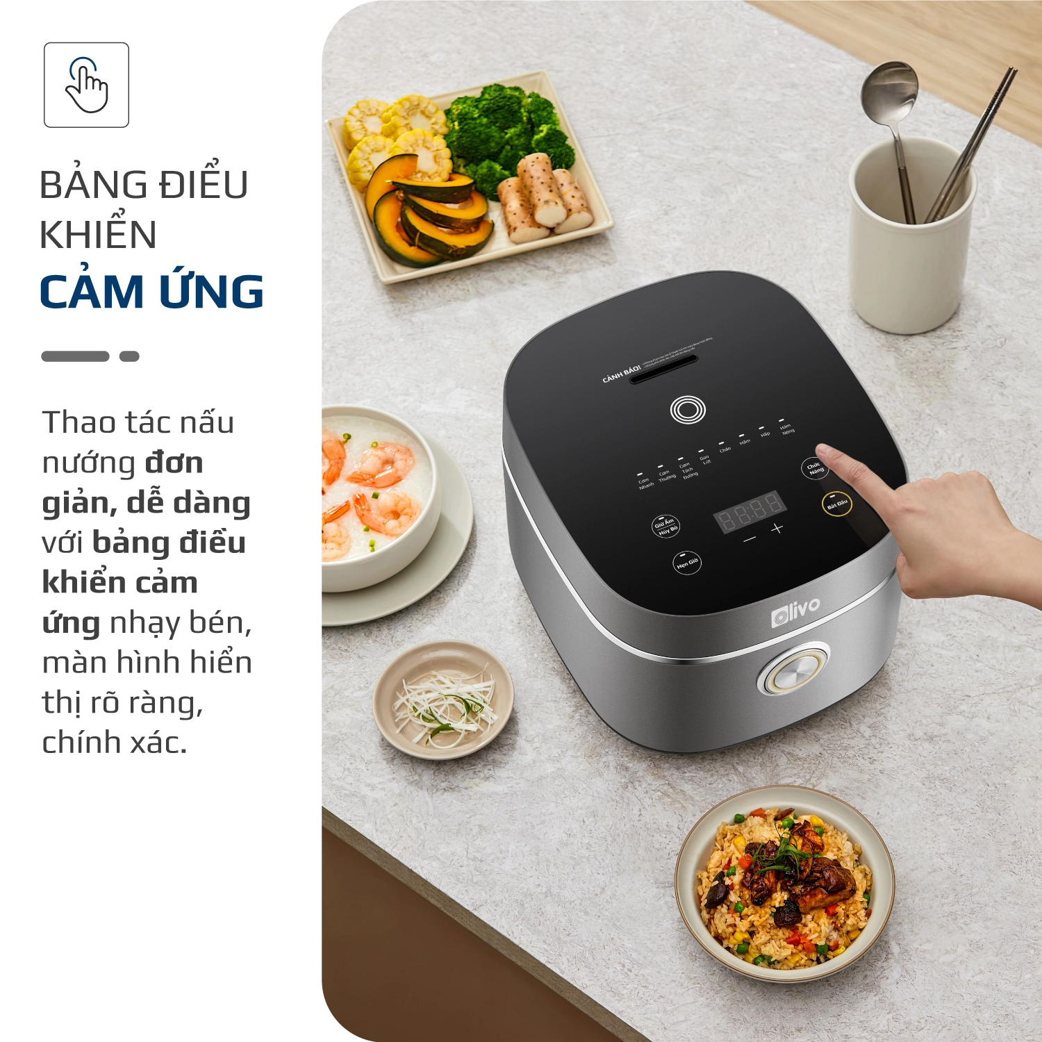Nồi Cơm Điện OLIVO RC86 Titanium – Lòng Nồi INOX 304 Chống Dính Tự Nhiên - Ảnh 19