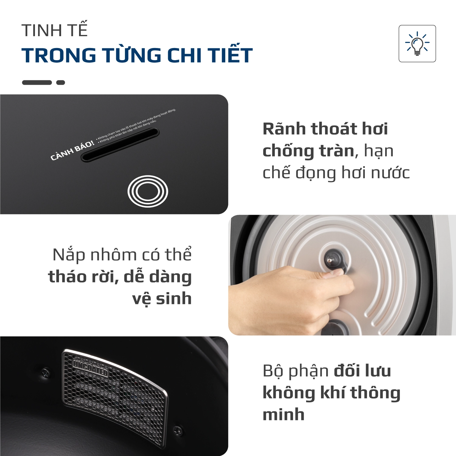 Nồi Cơm Điện OLIVO RC86 Titanium – Lòng Nồi INOX 304 Chống Dính Tự Nhiên - Ảnh 21