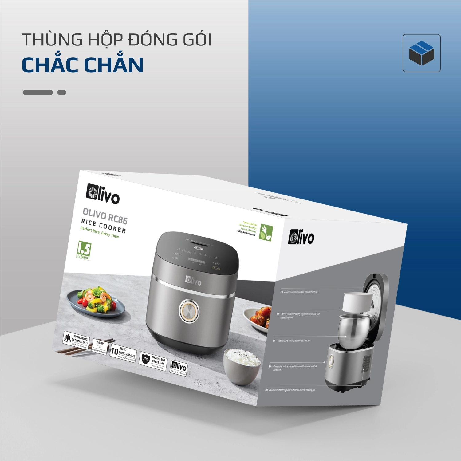 Nồi Cơm Điện OLIVO RC86 Titanium – Lòng Nồi INOX 304 Chống Dính Tự Nhiên - Ảnh 23