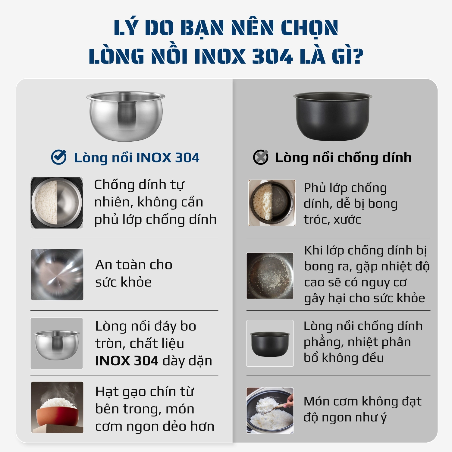 Nồi Cơm Điện OLIVO RC86 Titanium – Lòng Nồi INOX 304 Chống Dính Tự Nhiên - Ảnh 4