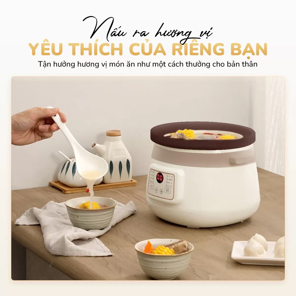 Nồi kho hầm đa năng UNIE USC308, lòng nồi gốm tử sa, 8 chức năng kho hầm-3L - Ảnh 6