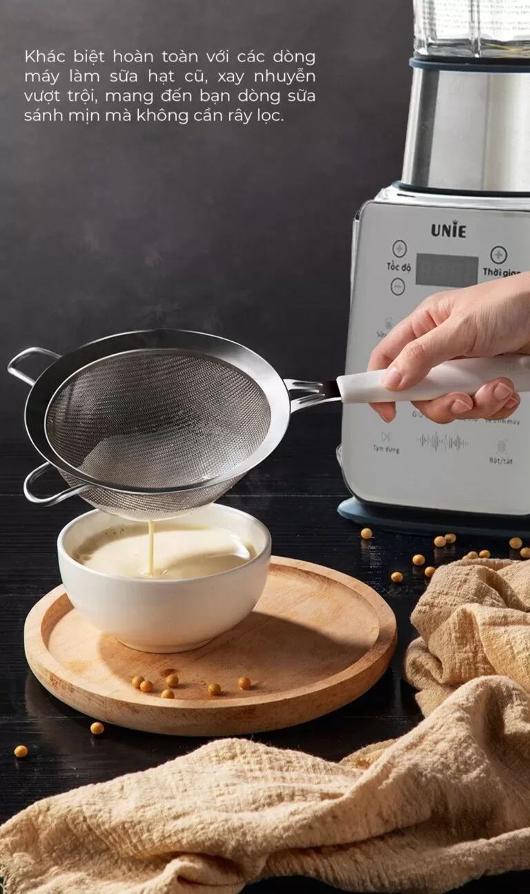 Máy làm sữa hạt UNIE V9S PRO dung tích 1,75L, xay nấu siêu êm - Ảnh 8