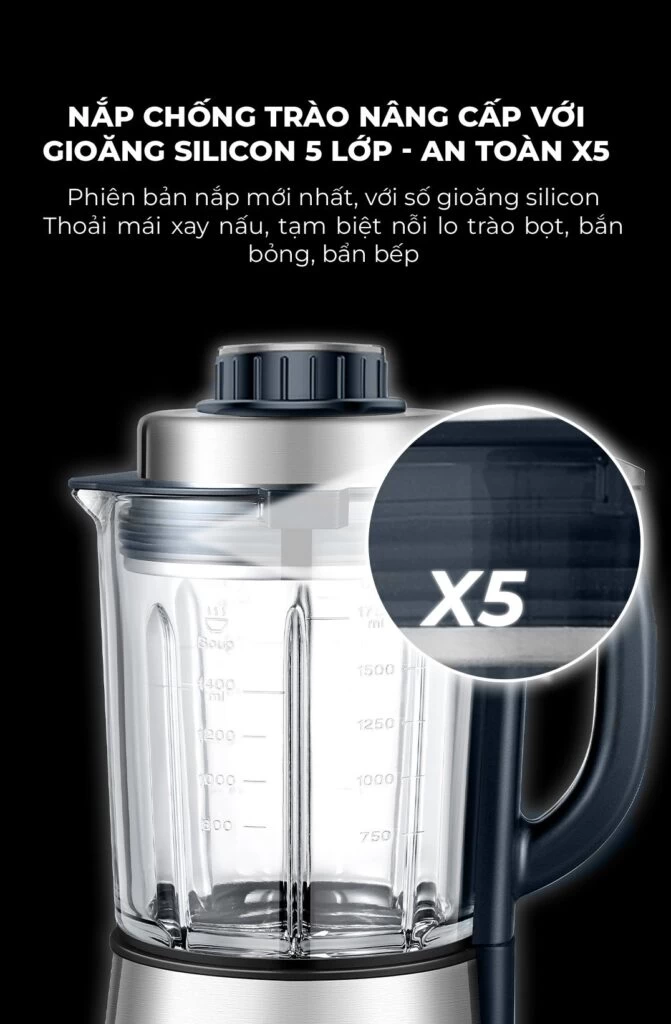 Máy làm sữa hạt UNIE V9S PRO dung tích 1,75L, xay nấu siêu êm - Ảnh 10