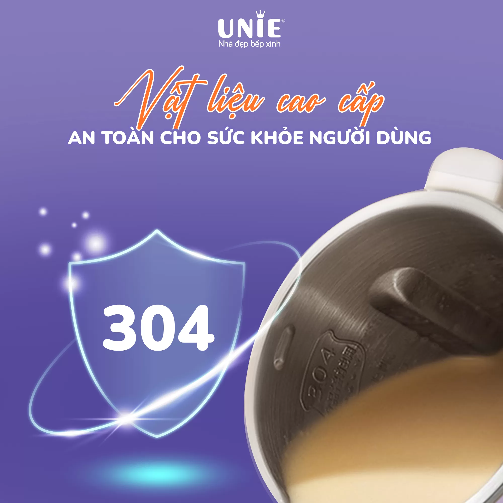 Máy làm sữa hạt UNIE UMB06, 6 chức năng xay nấu, chất liệu inox 304-600ml - Ảnh 5