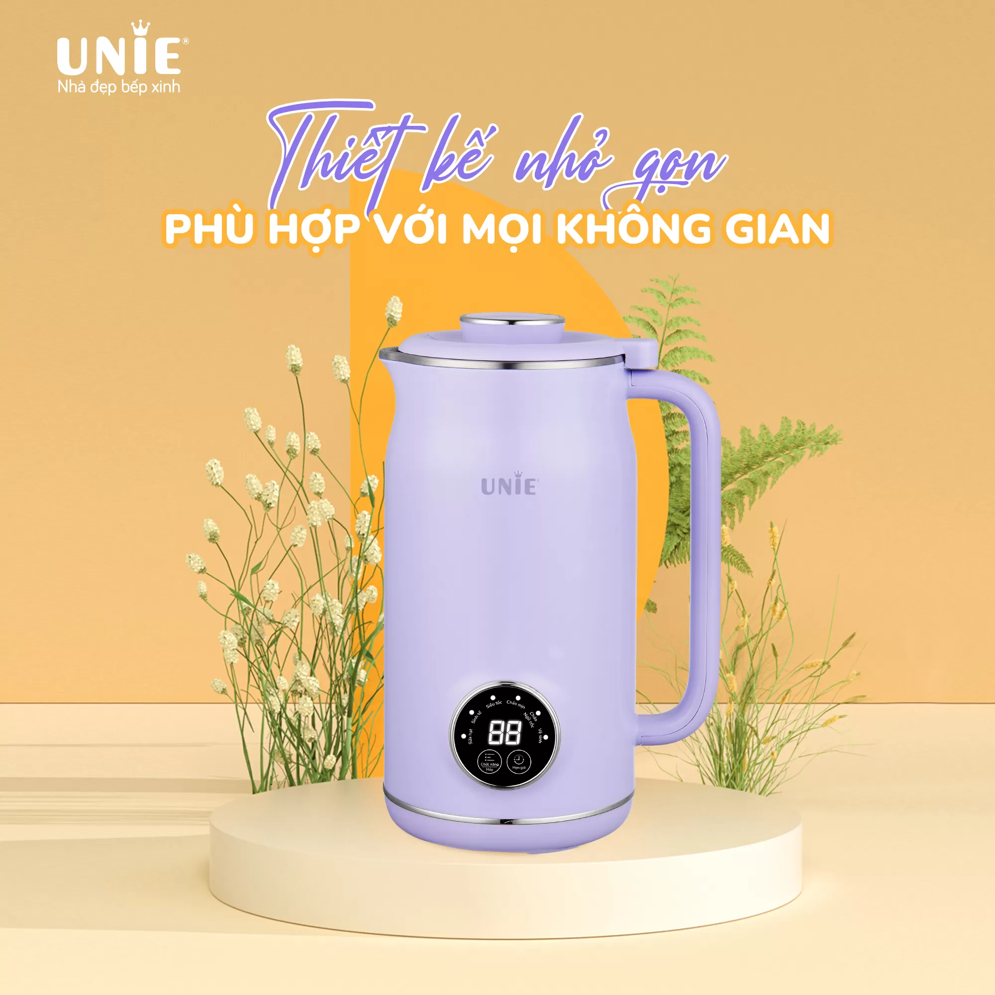 Máy làm sữa hạt UNIE UMB06, 6 chức năng xay nấu, chất liệu inox 304-600ml - Ảnh 7