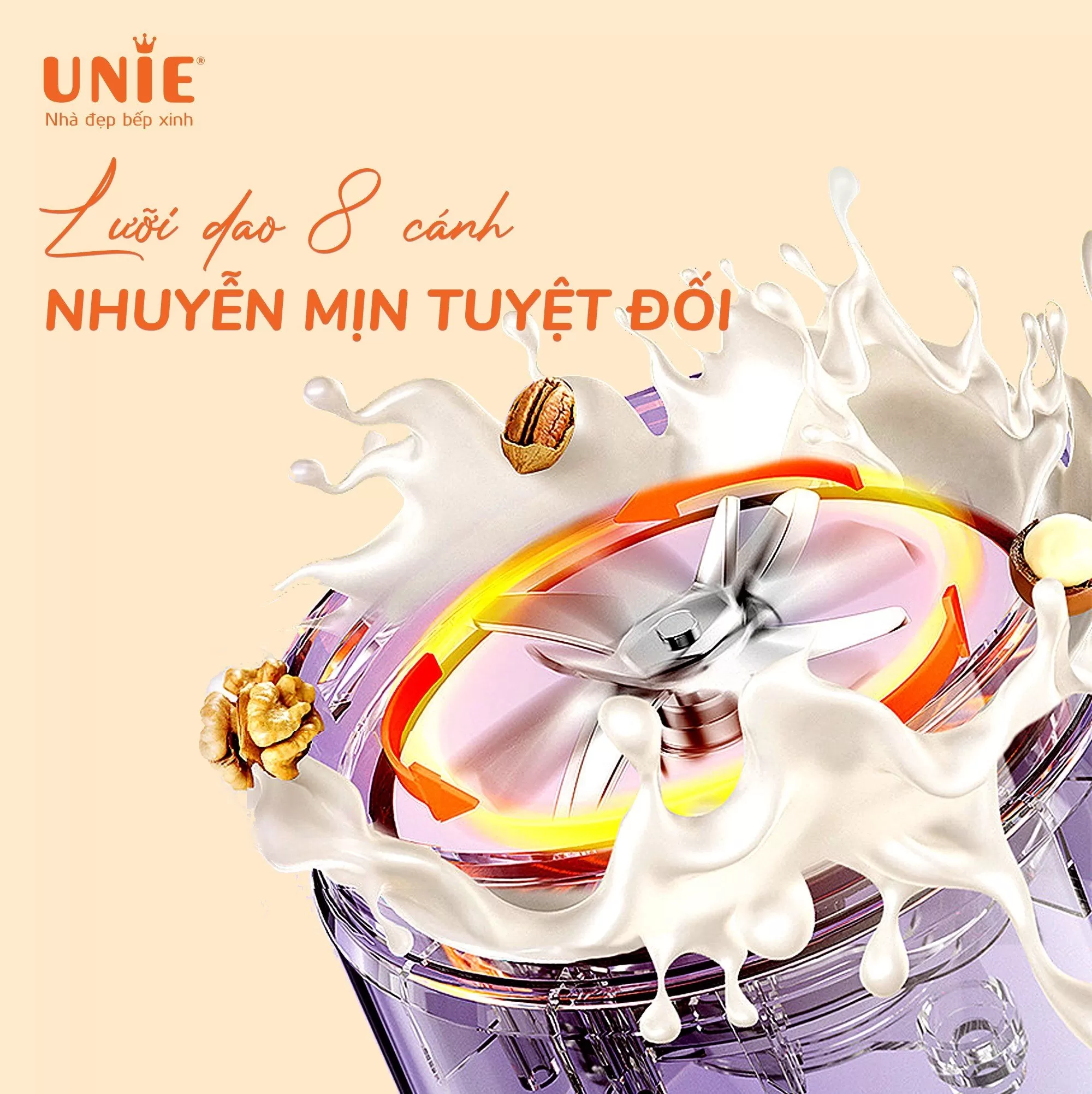 Máy làm sữa hạt UNIE UMB10 dung tích 1L, 8 chức năng xay nấu - Ảnh 5