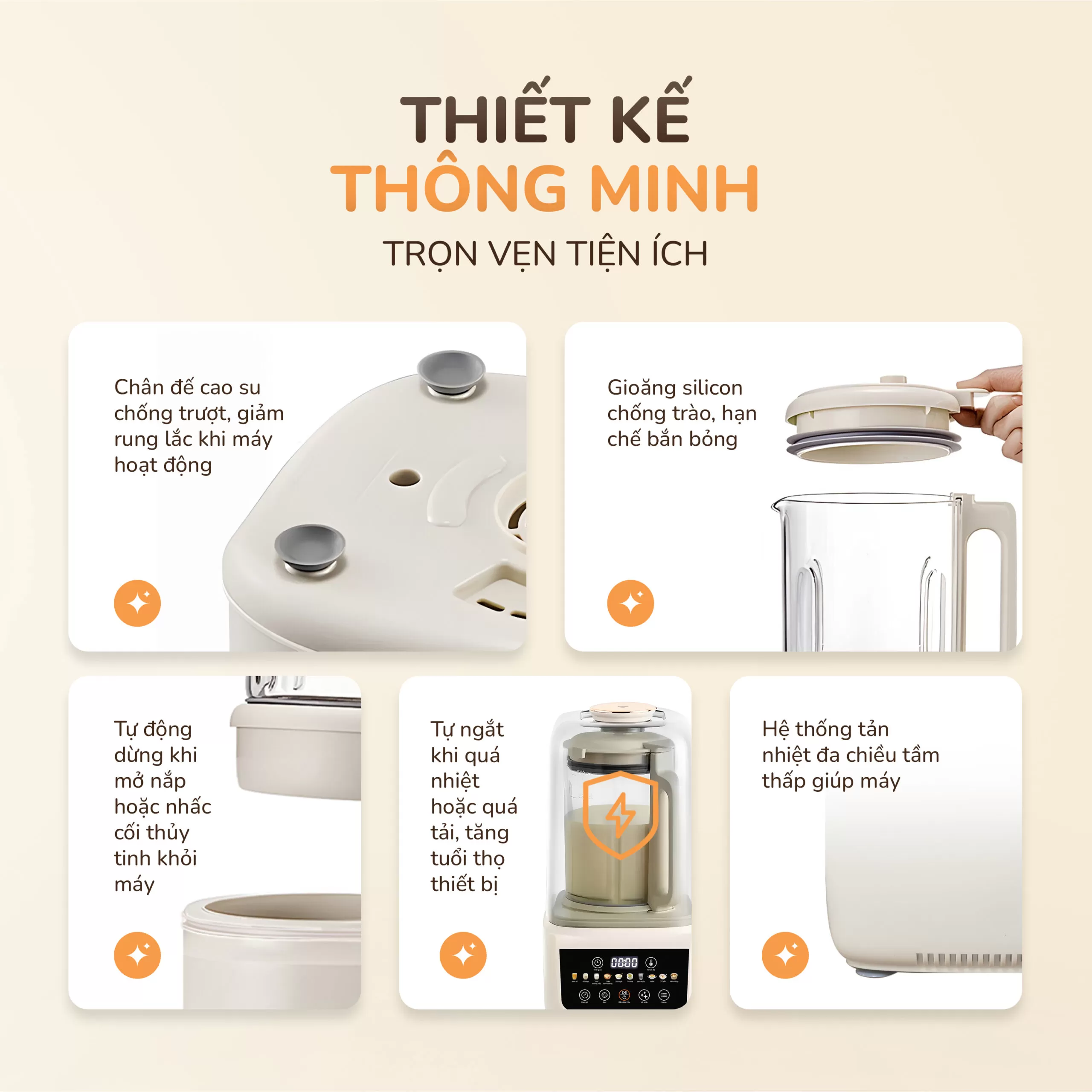 Máy làm sữa hạt UNIE UCB15, giảm ồn 30%, 10 chức năng nấu-1.5L - Ảnh 15