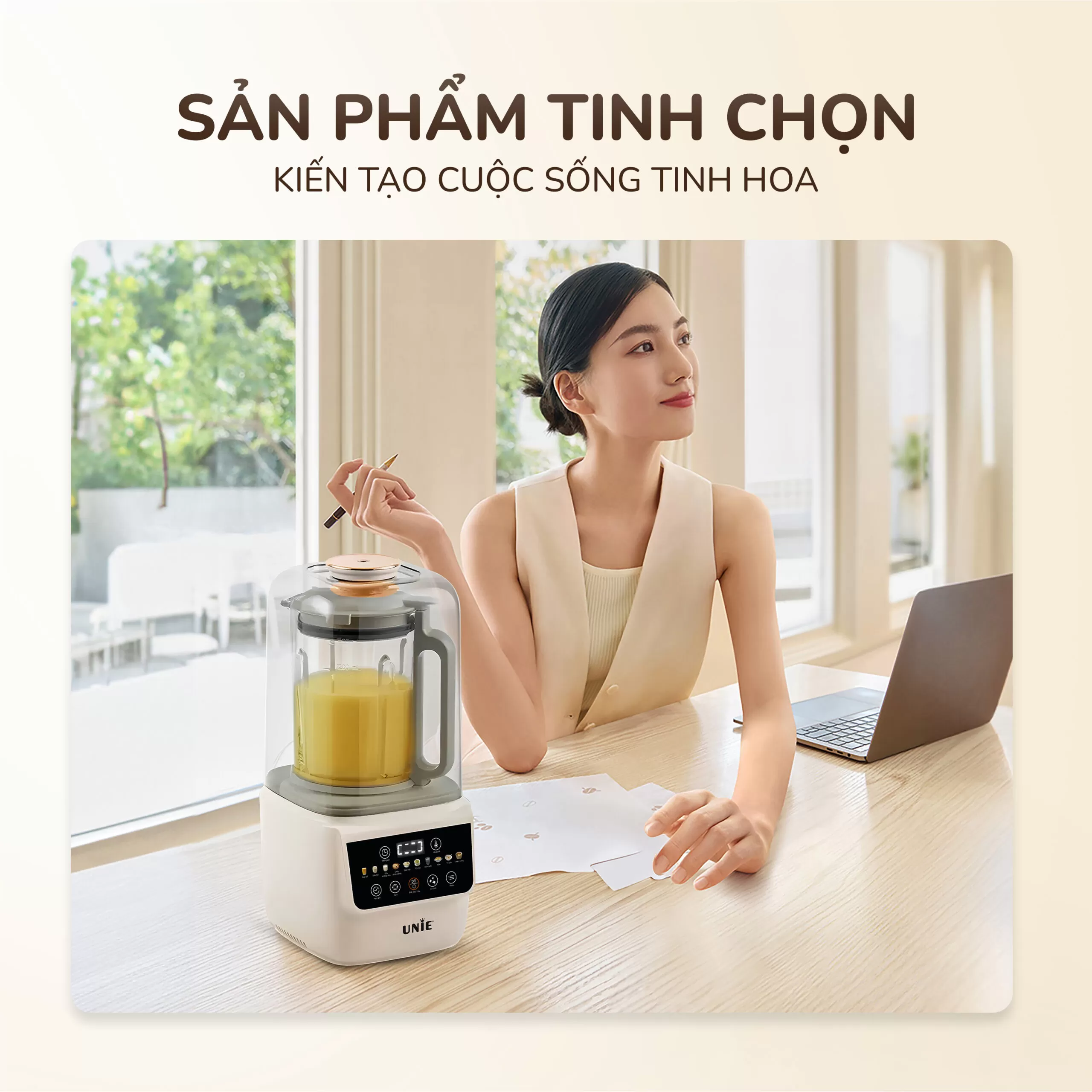 Máy làm sữa hạt UNIE UCB15, giảm ồn 30%, 10 chức năng nấu-1.5L - Ảnh 16