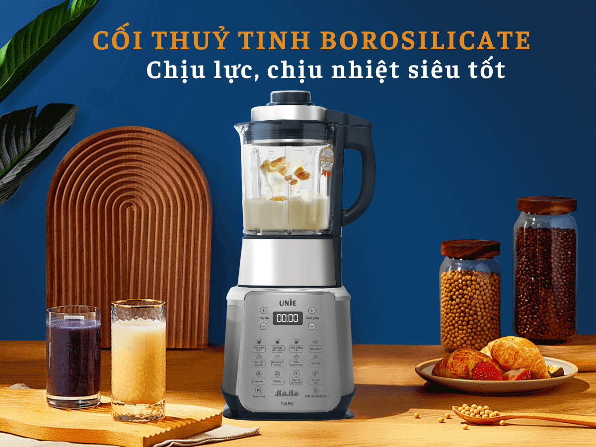 Máy làm sữa hạt UNIE V9S PRO dung tích 1,75L, xay nấu siêu êm - Ảnh 14