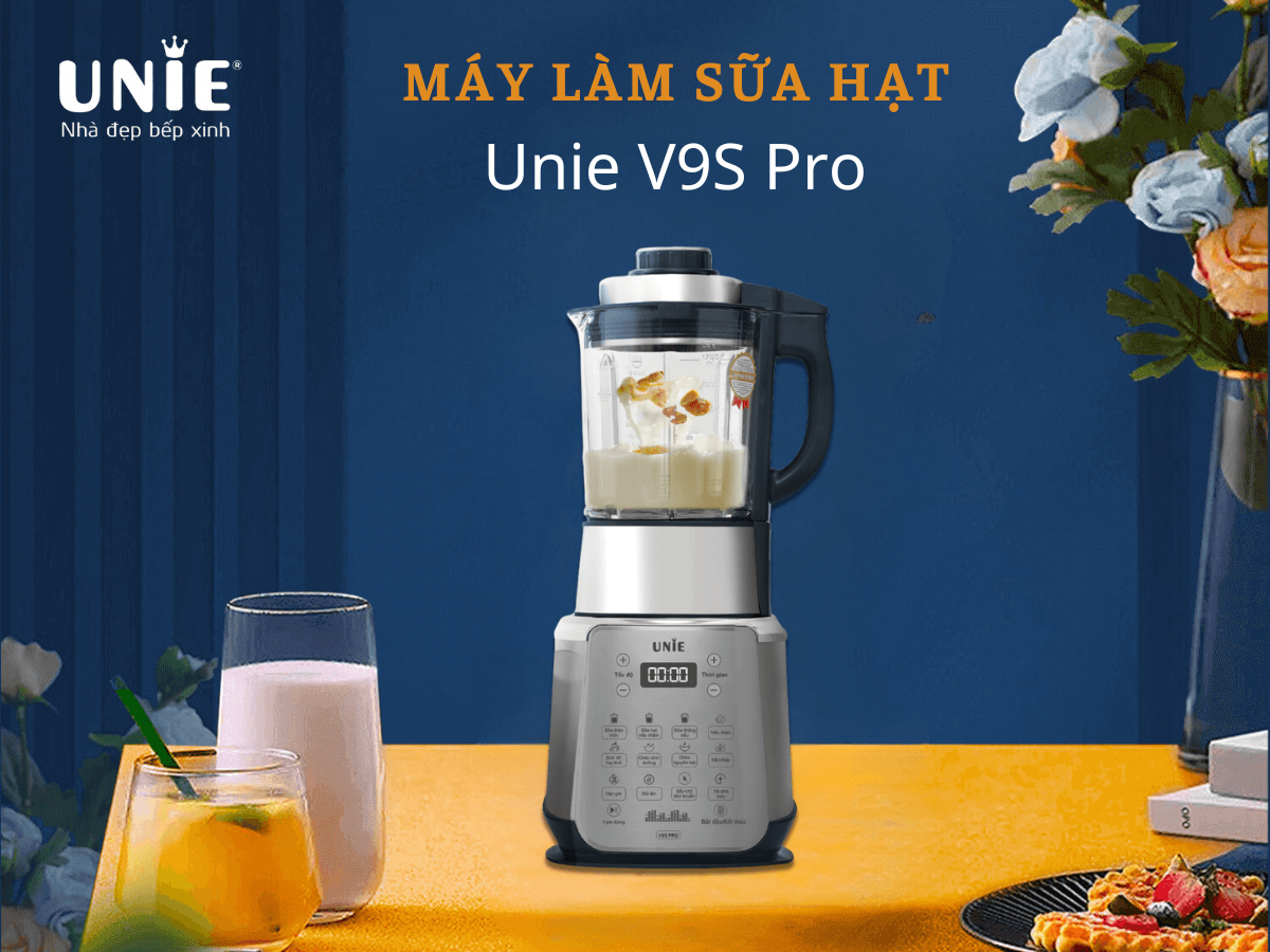 Máy làm sữa hạt UNIE V9S PRO dung tích 1,75L, xay nấu siêu êm - Ảnh 12