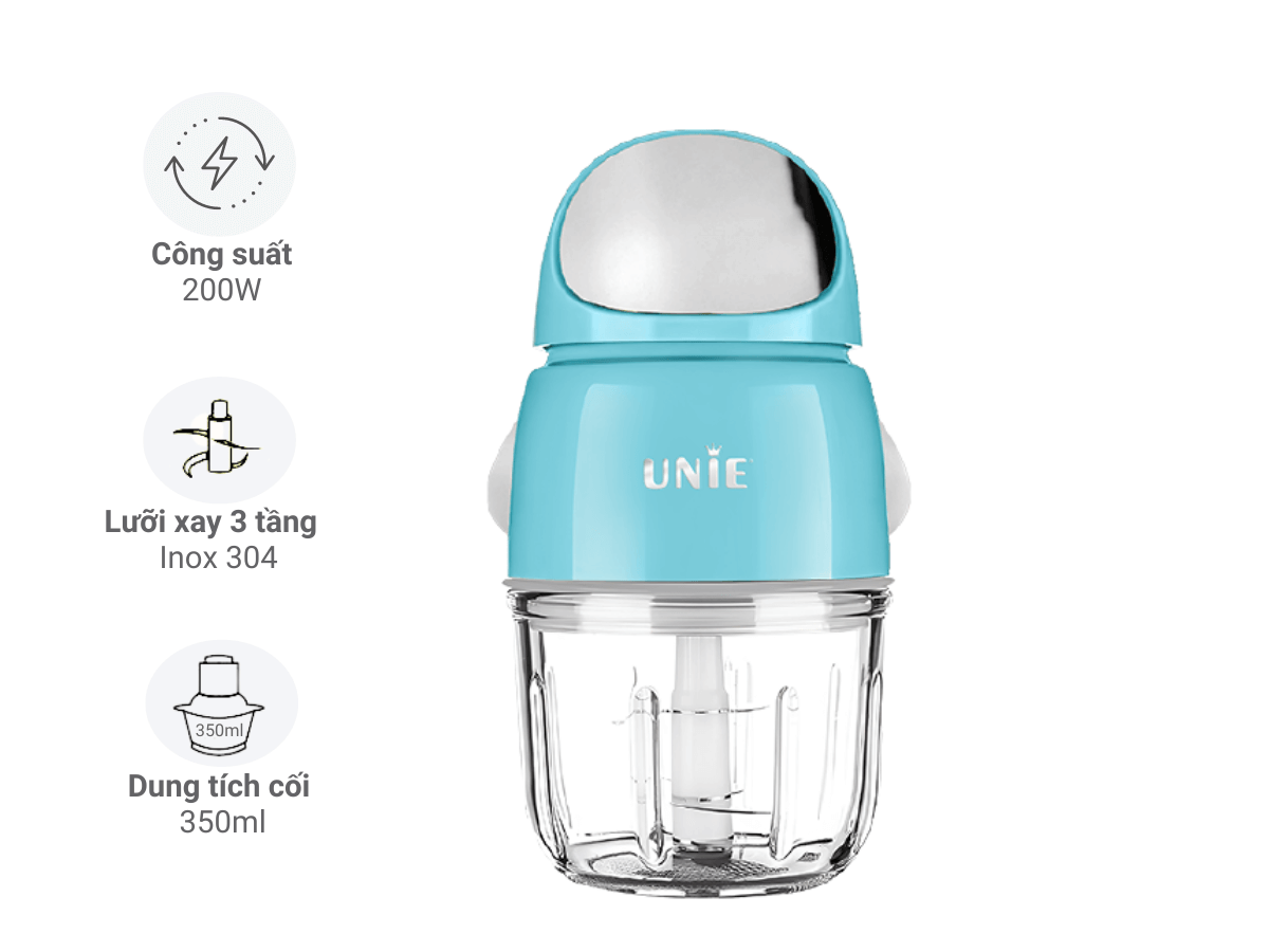Máy xay mini UMB02, cối thủy tinh kháng khuẩn, lưỡi dao 3 tầng-inox304