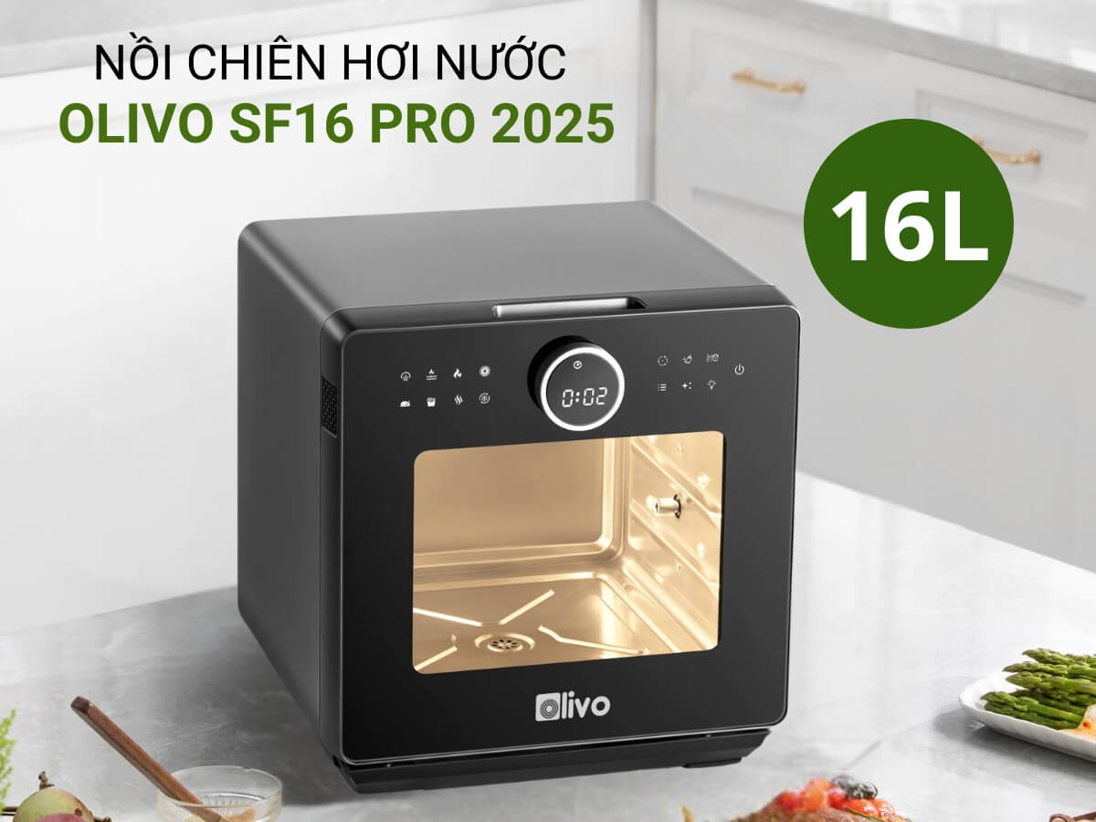 Nồi Chiên Hấp Đa Năng OLIVO SF16 PRO 2025 – Bản Nâng Cấp 70 Chế Độ Cài Sẵn-16L - Ảnh 2