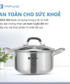 Alternative view of Nồi Inox Cao cấp 3 lớp liền khối TAPUHO TP3739 Chất liệu Thép không gỉ cao cấp