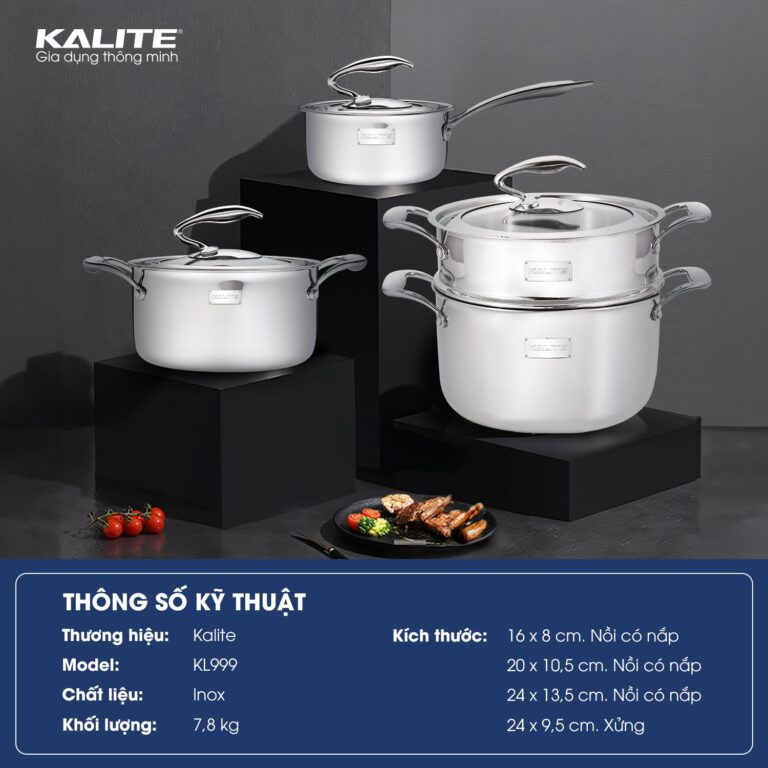 Bộ nồi nguyên khối inox 304 Tripro Kalite KL999 siêu bền - Ảnh 6