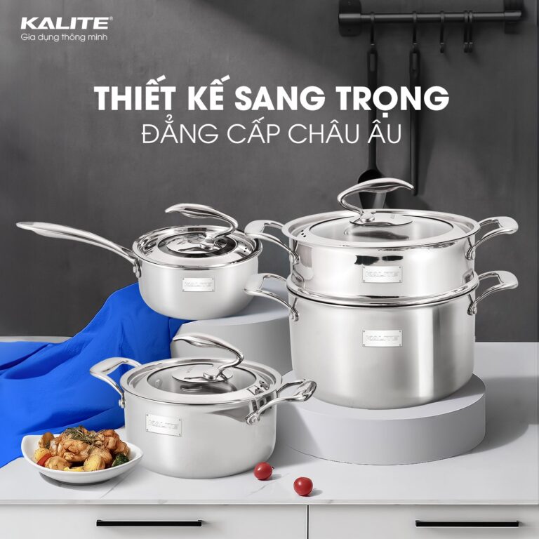 Bộ nồi nguyên khối inox 304 Tripro Kalite KL999 siêu bền - Ảnh 4