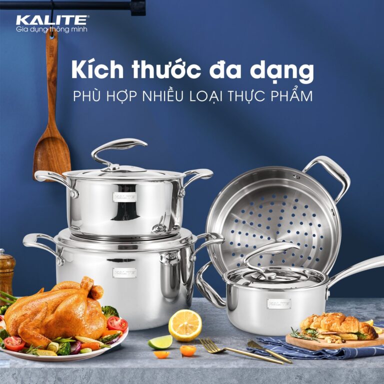 Bộ nồi nguyên khối inox 304 Tripro Kalite KL999 siêu bền - Ảnh 3