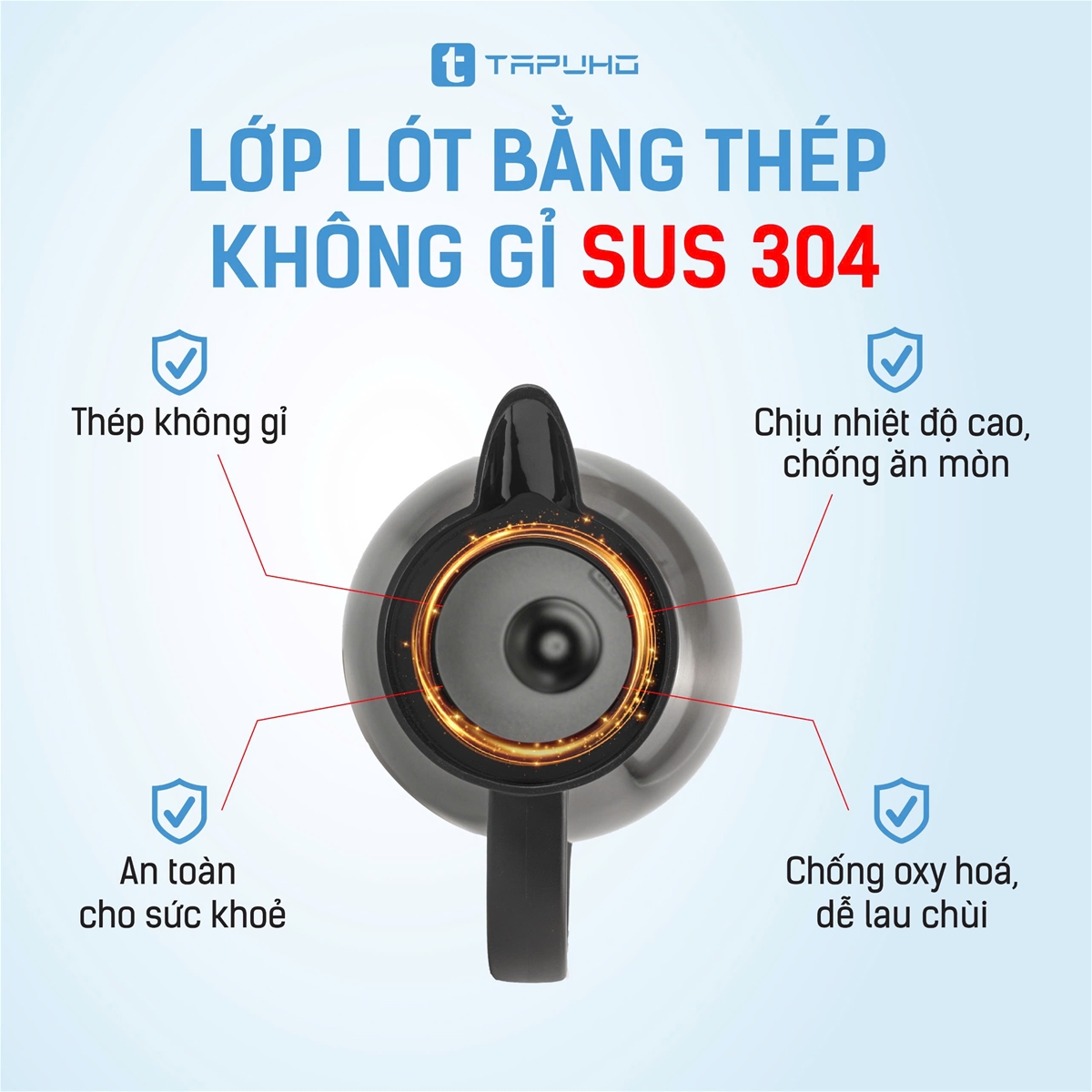 Bình giữ nhiệt Tapuho TVF60 dung tích 1800ml chất liệu inox 304 cao cấp - Ảnh 4