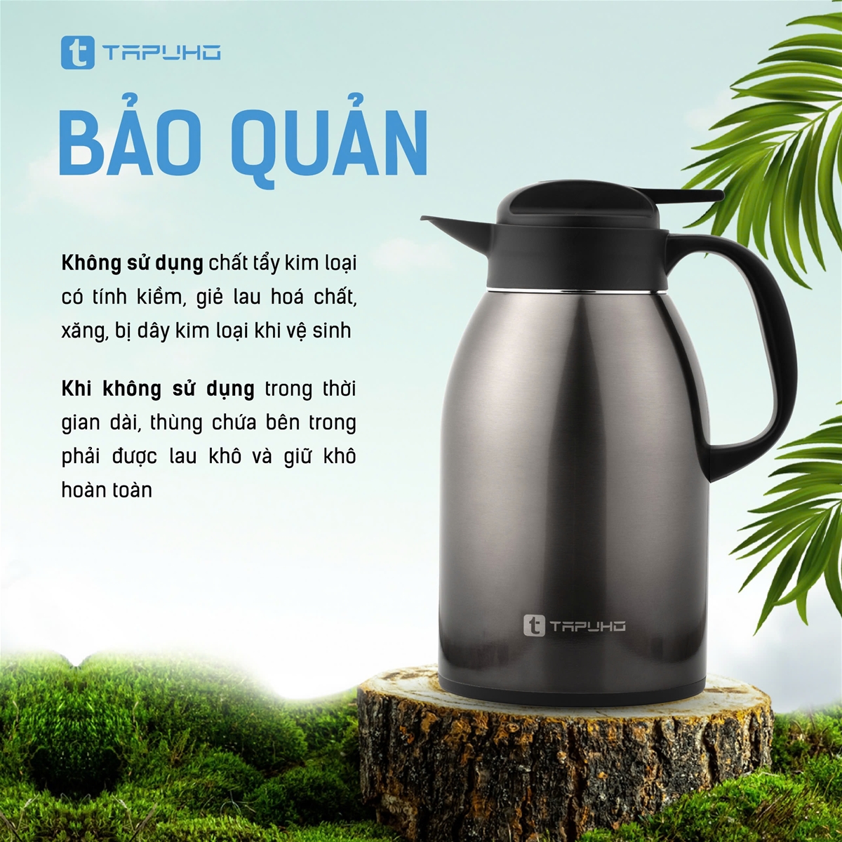 Bình giữ nhiệt Tapuho TVF60 dung tích 1800ml chất liệu inox 304 cao cấp - Ảnh 9