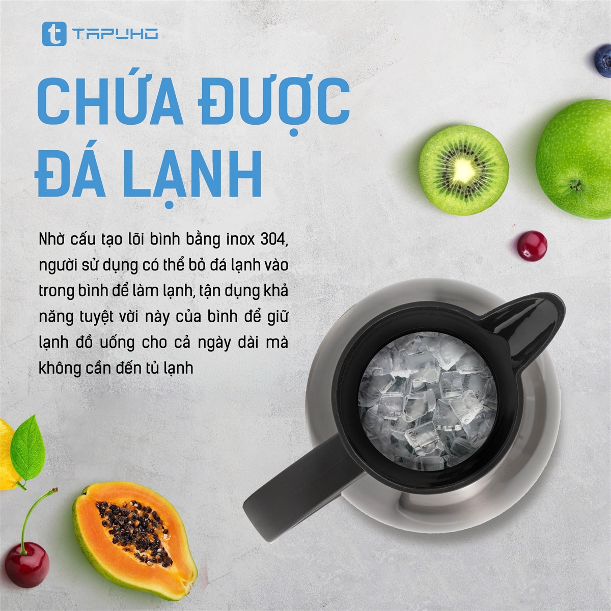 Bình giữ nhiệt Tapuho TVF60 dung tích 1800ml chất liệu inox 304 cao cấp - Ảnh 12