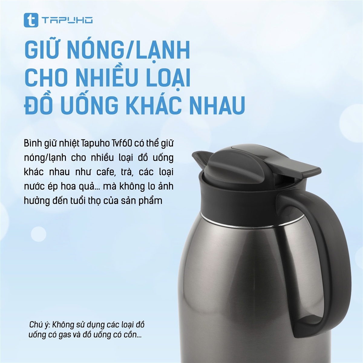 Bình giữ nhiệt Tapuho TVF60 dung tích 1800ml chất liệu inox 304 cao cấp - Ảnh 13