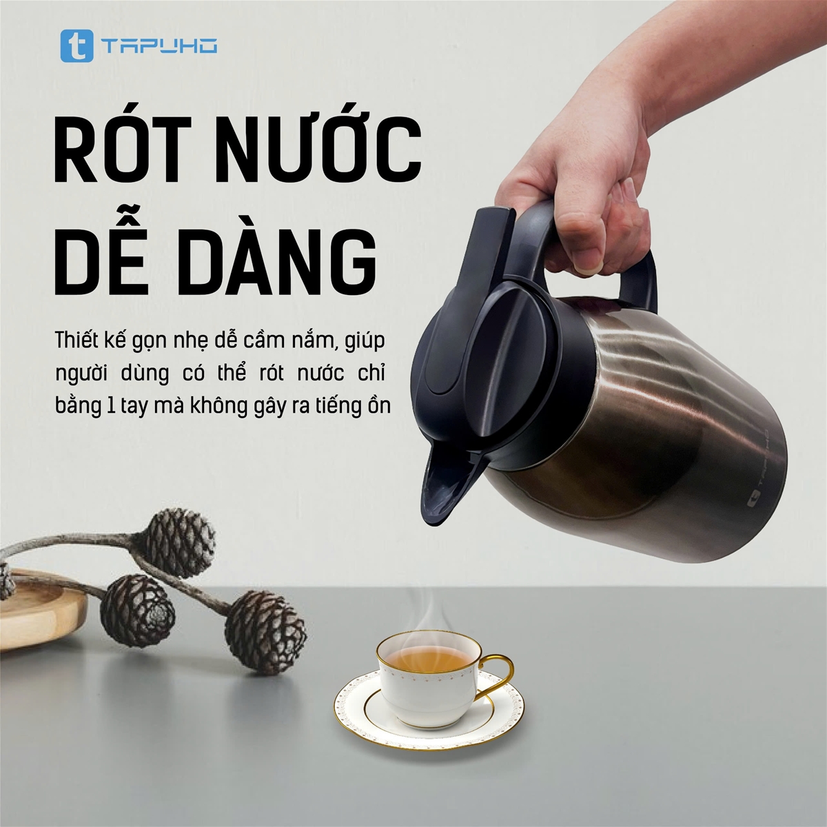 Bình giữ nhiệt Tapuho TVF60 dung tích 1800ml chất liệu inox 304 cao cấp - Ảnh 14