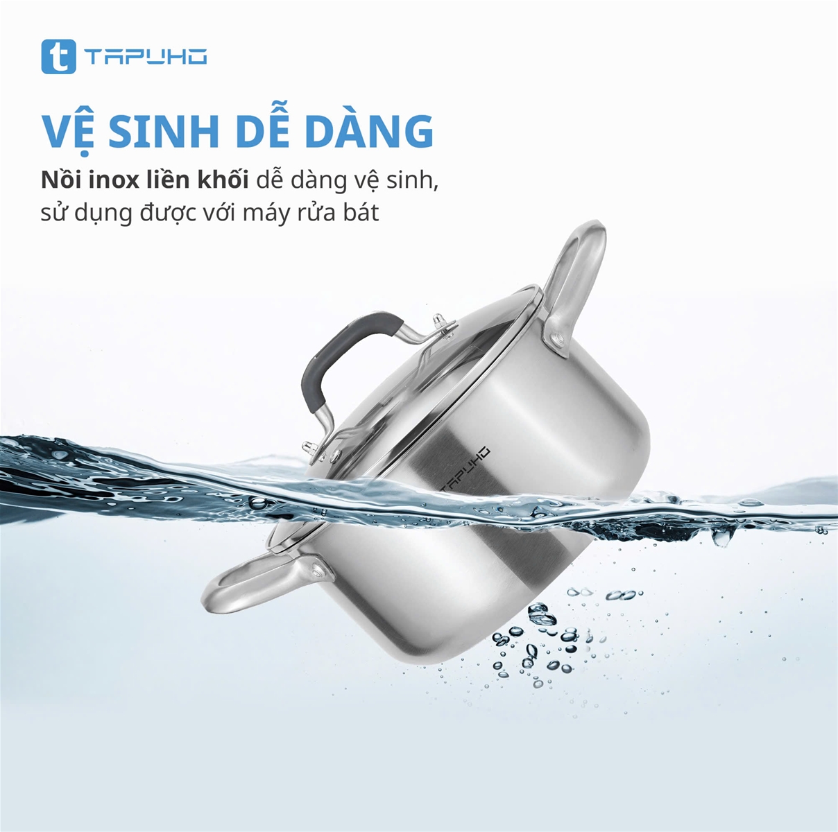 Nồi Inox Cao cấp 3 lớp liền khối TAPUHO TP3739 Chất liệu Thép không gỉ cao cấp - Ảnh 10