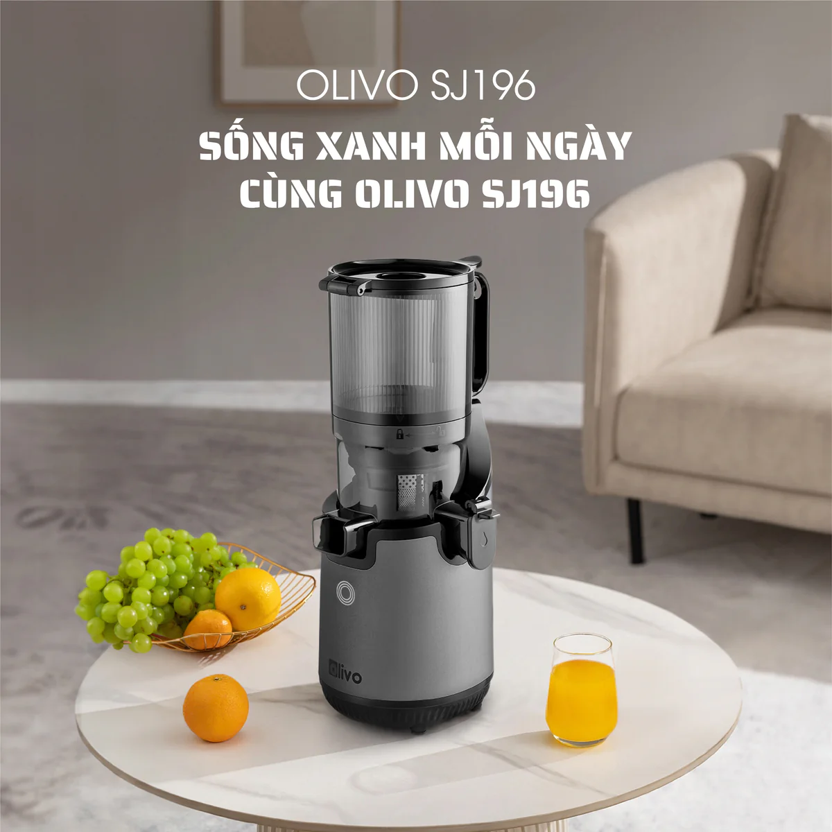 Máy Ép Chậm OLIVO SJ196 Titanium – Ép Trái Cây Nguyên Quả, Động Cơ AC Êm Ái, Cao Cấp - Ảnh 11