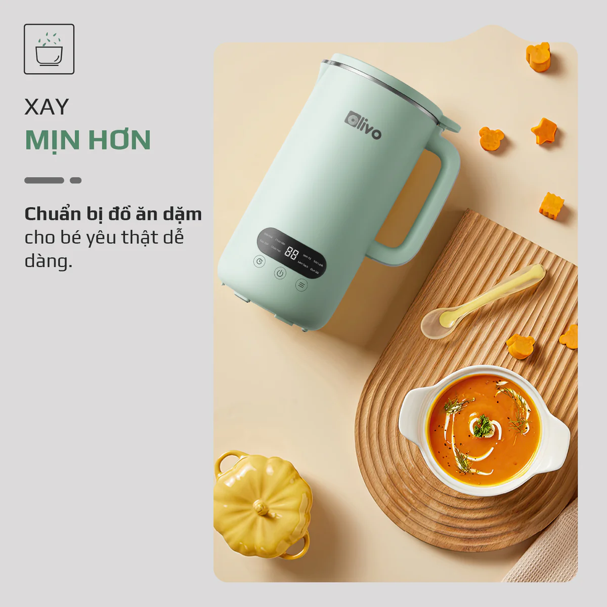 Máy Xay Nấu Đa Năng OLIVO CB1000 – Dung Tích 1L, Nắp INOX Kính Cường Lực, 9 Chế Độ, Chống Trào Tuyệt Đối - Ảnh 14